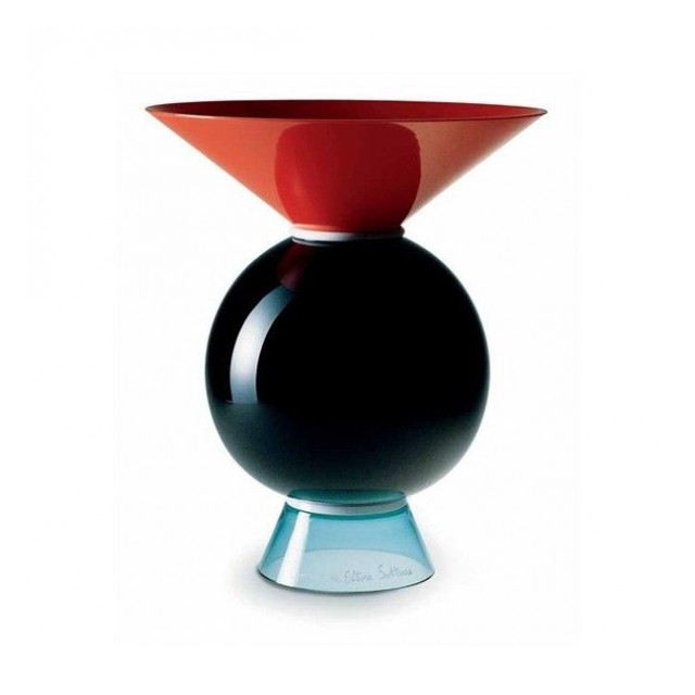 Venini Yemen Vaso Soffiato Opalino Ettore Sottsass