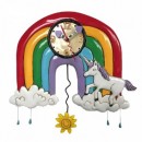 Allen Designs Rainbow & Unicorns Arcobaleno Unicorno Orologio da parete a pendolo multicolor