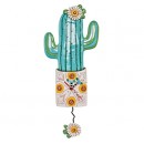 Allen Designs Desert Bloom Cactus Orologio da parete a pendolo verde