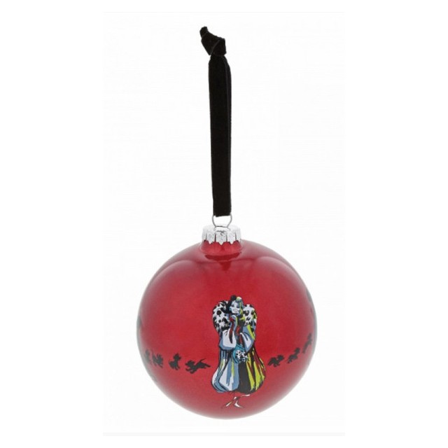DISNEY Enchanting Cruella Devil Bauble Addobbo albero di Natale Sfera in vetro Credelia Demon La carica dei 101