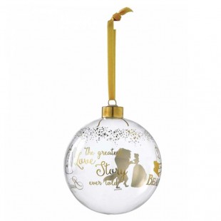 DISNEY Enchanting Belle Bauble Addobbo albero di Natale Sfera in vetro La Bella e la Bestia