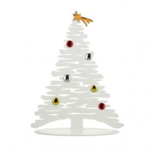 Alessi Bark for Christmas BM06/30 W Albero in Acciaio colorato con resina epossidica con magneti in Porcellana BIANCO