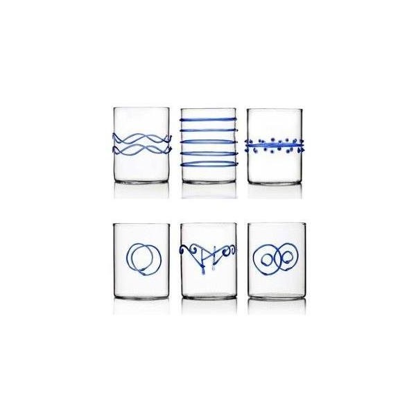 Ichendorf Deco Set 6 bicchieri liquore in vetro BLU