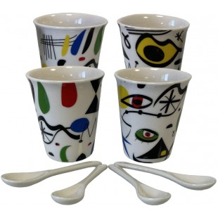 Enesco Graphinks Kandinski Set 4 tazzine espresso con cucchiaini