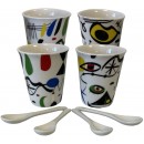 Enesco Graphinks Kandinsky Set 4 tazzine espresso con cucchiaini