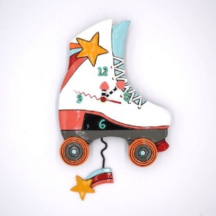 Allen Designs Roller Skate pattini Orologio da parete a pendolo