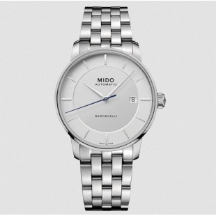 Mido Baroncelli Signature Gent Orologio uomo Acciaio Inossidabile con lancetta dei secondi azzurrata