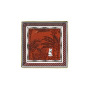 Ginori 1735 Totem Svuotatasche quadrato vaschetta Tigre in porcellana