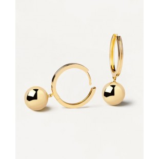 PDPAOLA SUPER FUTURE GOLD EARRINGS orecchini cerchi con sfera