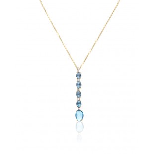 Nanis Collana Dancing in The rain Oro 18kt, diamanti e Topazio blu london