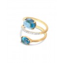 Nanis Anello Dancing in The rain AZURE Oro 18kt, diamanti e Topazio blu london