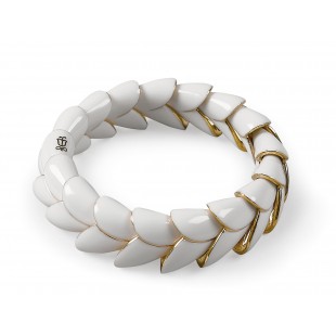 Lladrò Heliconia Bracciale in porcellana e rifiniture oro BIANCO