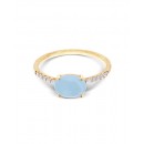 Nanis Anello Dancing AZURE Oro 18kt, diamanti e Acquamarina milky