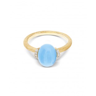 Nanis Anello AZURE Oro 18kt, diamanti e Acquamarina milky