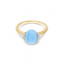 Nanis Anello AZURE Oro 18kt, diamanti e Acquamarina milky