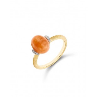 Nanis Anello PETRA Arancione Oro 18kt, diamanti e Avventurina Arancione