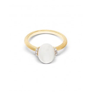 Nanis Anello White Desert Oro 18kt, diamanti e Pietra di luna