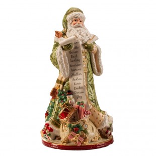 Fitz And Floyd Lamart Babbo Natale Decorativo “Holiday Home Green” 48 cm